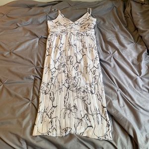 Banana Republic black and white midi dress